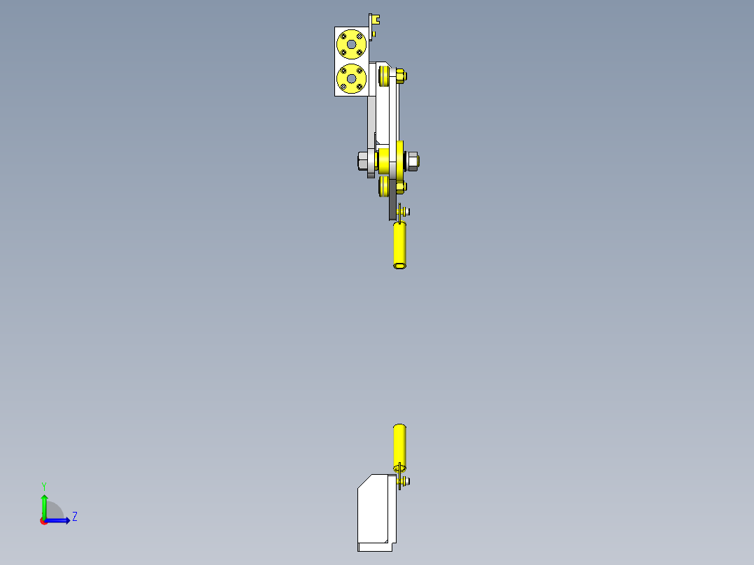 凸轮轴承驱动工件引入机构左视图