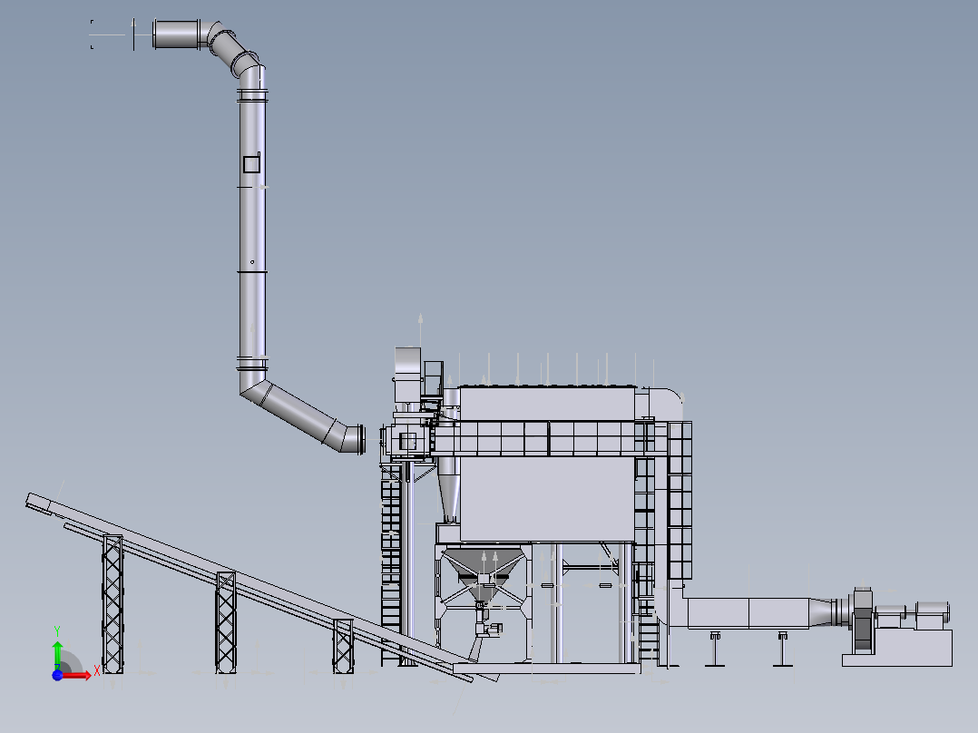 气体除尘布袋除尘器sw12前视图