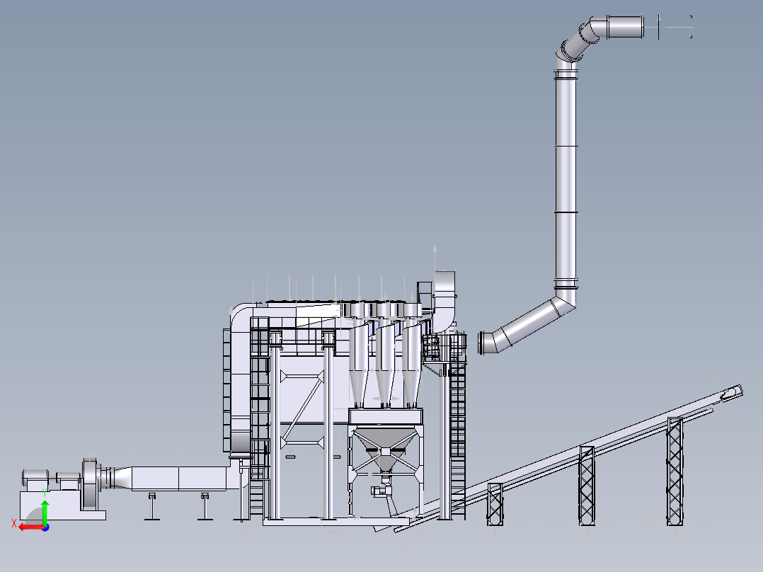 气体除尘布袋除尘器sw12后视图