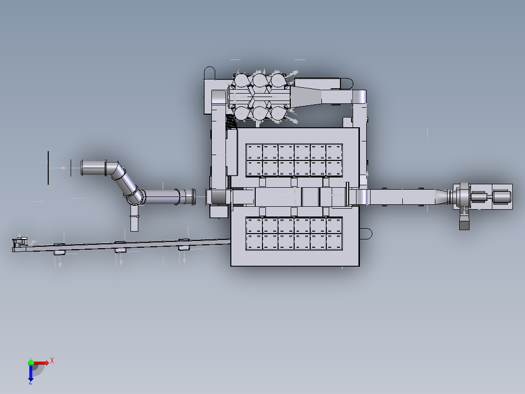 气体除尘布袋除尘器sw12俯视图