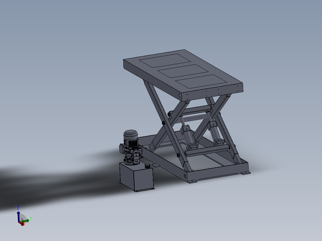 液压升降机剪刀叉移栽机图纸模型机械设计图纸三维3d素材