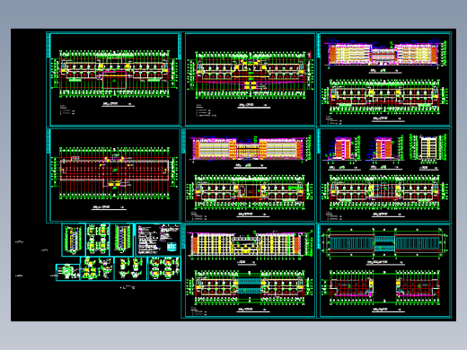 J001多层六层教学楼框架结构全套建筑施工图平立剖CAD图11625平