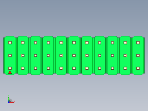 彩色公头100mil（2.54mm）系列-DS1021_green_3x11p_100mil_Type19_rev1.0前视缩略图