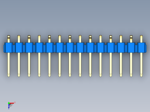 彩色公排针 100mil 2.54mm 系列-DS1022_blue_14p_100mil_Type_SMT_R1_rev1.0俯视缩略图