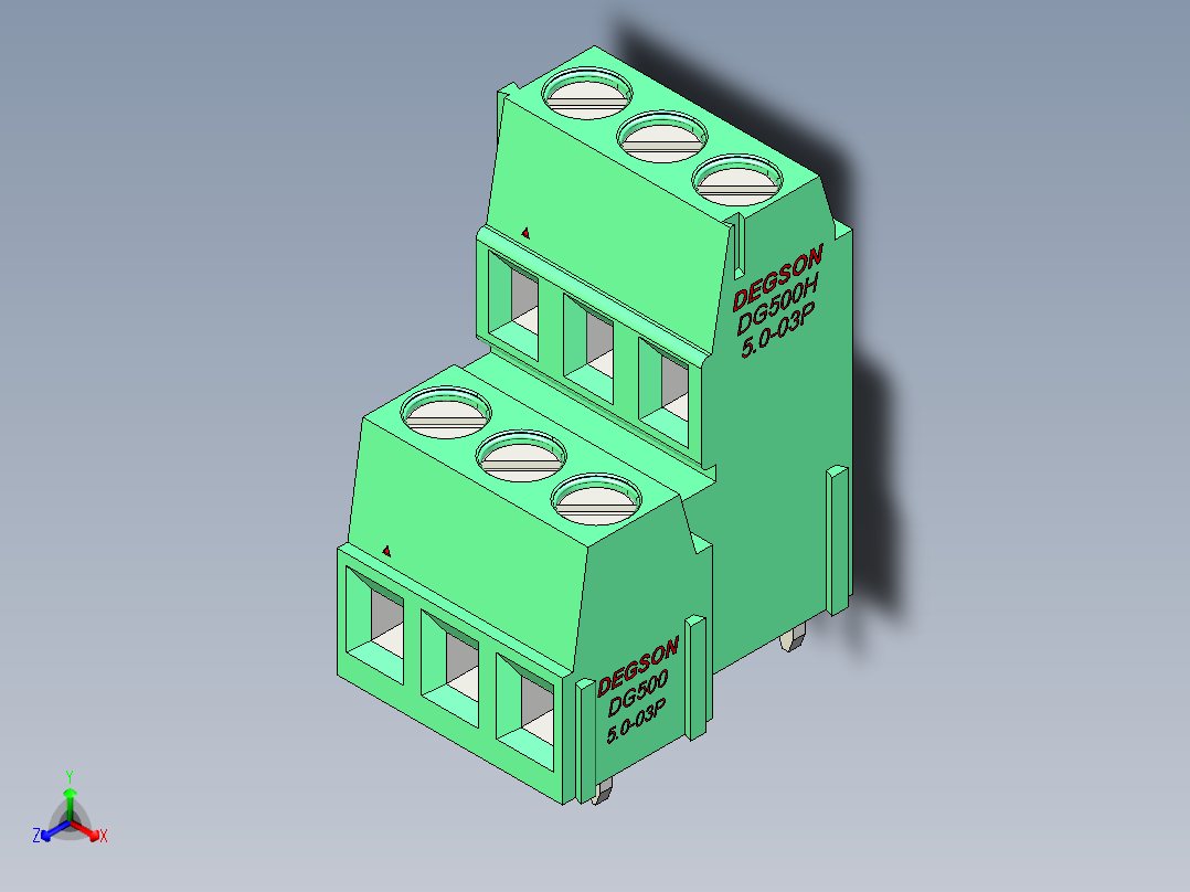 DEGSON DG500 系列 5.05.087.62mm 接线端子-DG500A-5.0-06P-14-00AH主视图