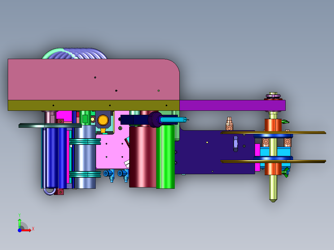 工件电子玩具平面贴标不干胶机前视图