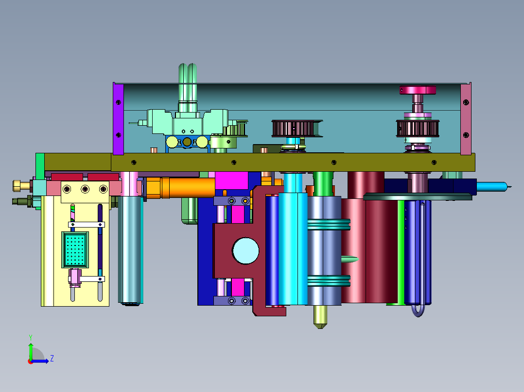 工件电子玩具平面贴标不干胶机左视图