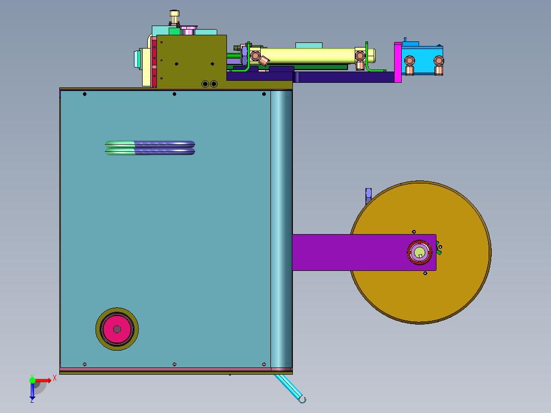 工件电子玩具平面贴标不干胶机俯视图