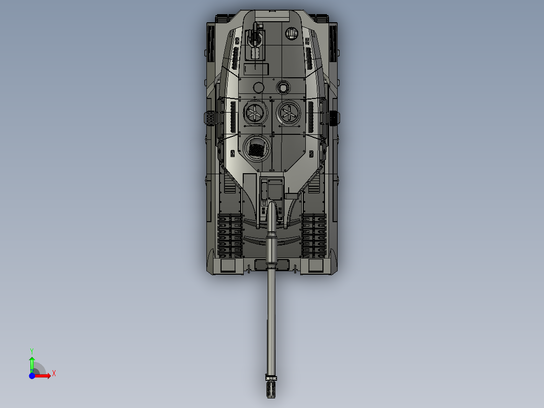 861豹3式坦克PROE设计前视图