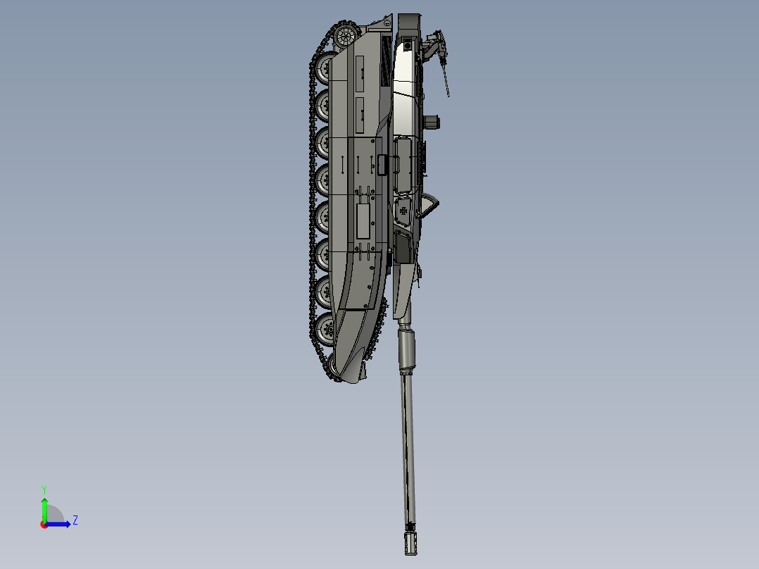 861豹3式坦克PROE设计左视图