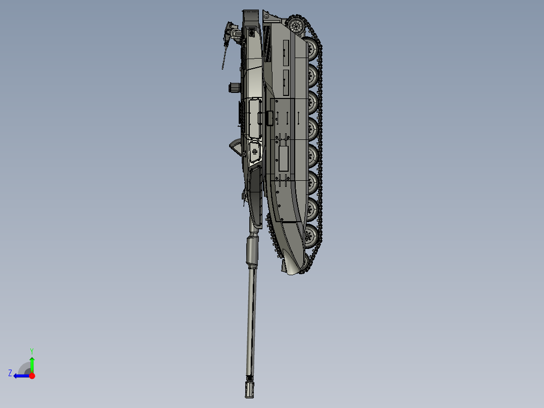 861豹3式坦克PROE设计右视图