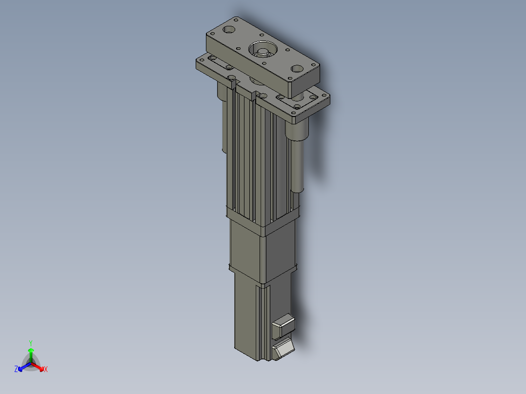 12VZ电动缸-VZ6D-S50-BC正等轴测图