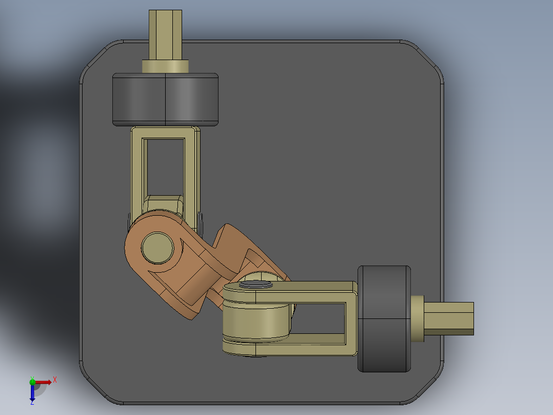 无齿轮圆柱齿轮系俯视图