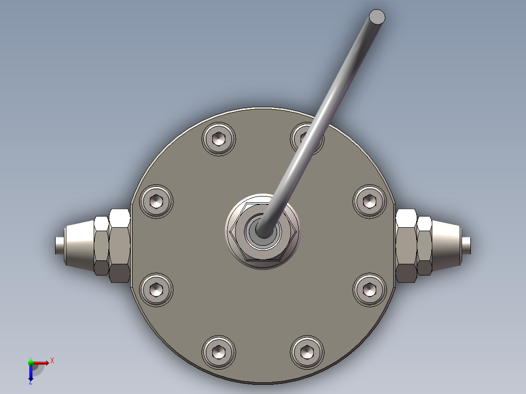 齿轮流量计俯视图