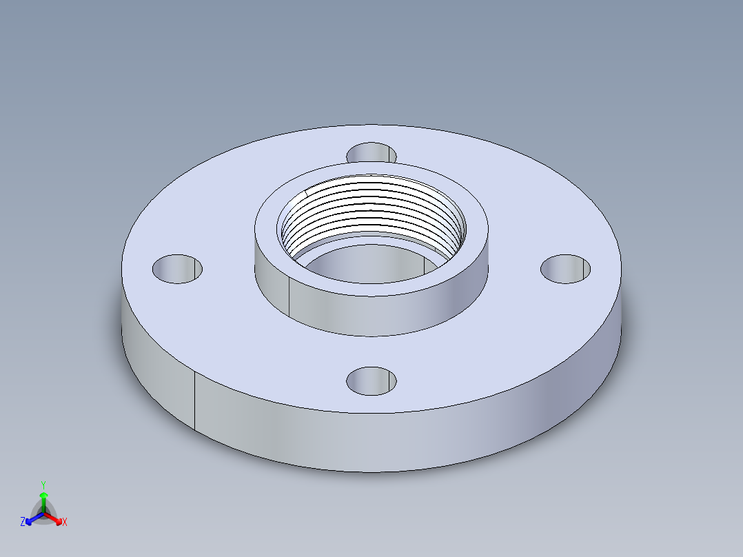 CPVC管件24-Sch80_Flange One-Piece_FPT_9852-015_1.5in主视图
