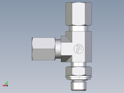 卡套式工业通用硬管接头EO_Adjustable_locknut_run_tee_LEE06ZLRCF后视缩略图