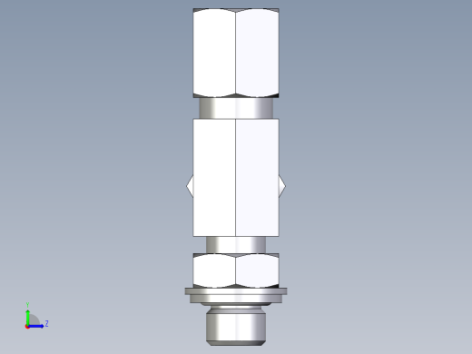 卡套式工业通用硬管接头EO_Adjustable_locknut_run_tee_LEE06ZLRCF左视缩略图