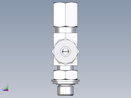 卡套式工业通用硬管接头EO_Adjustable_locknut_run_tee_LEE06ZLRCF右视缩略图