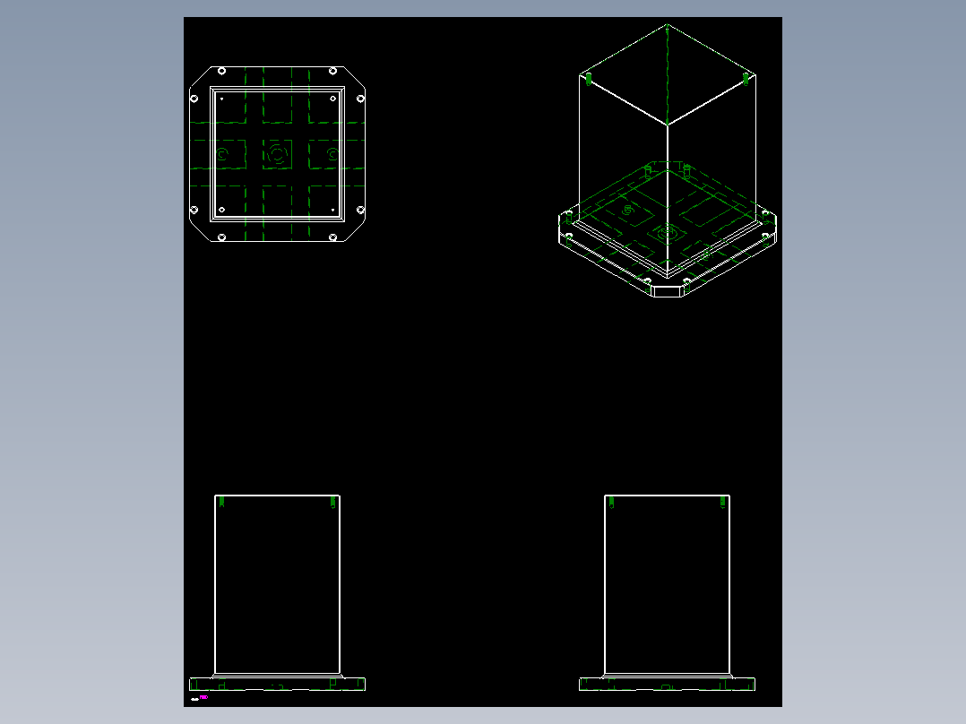 四面基座1908-2D多系列多零件图纸模型
