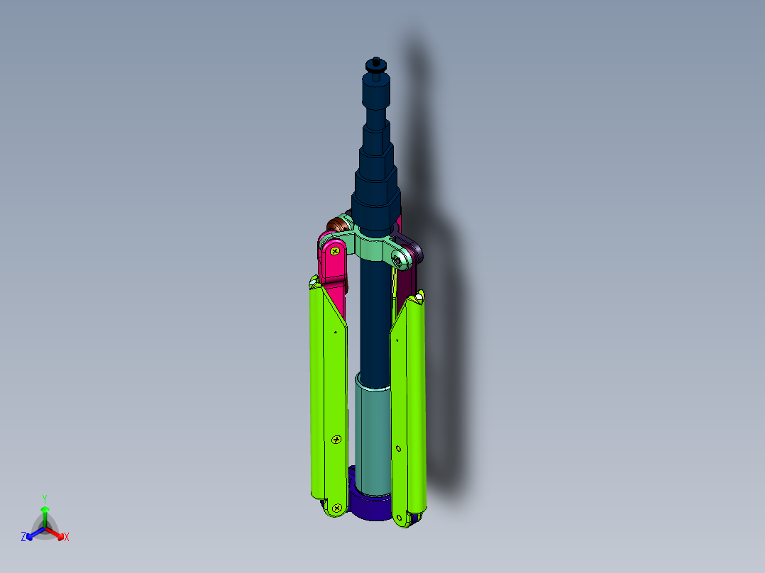 三脚架可拆独脚架正等轴测图