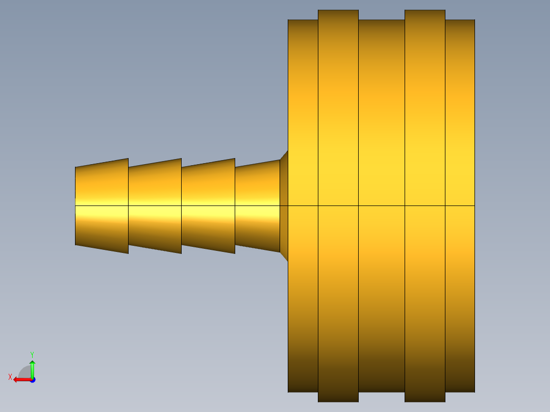 水管接头Swivel Connector Female Garden Hose to Hose Barb 90GH-12-4后视图
