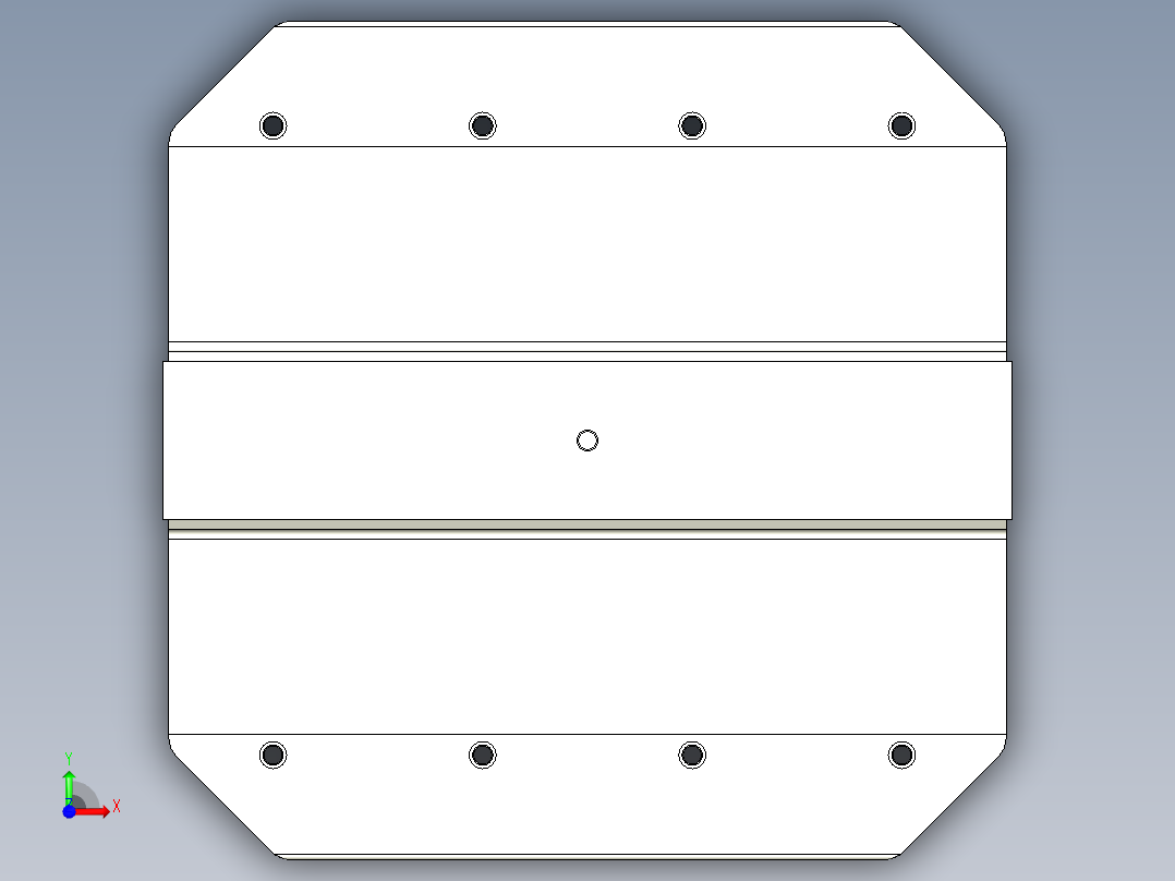 雙面基座1906,1907-3D多系列多零件图纸模型前视图