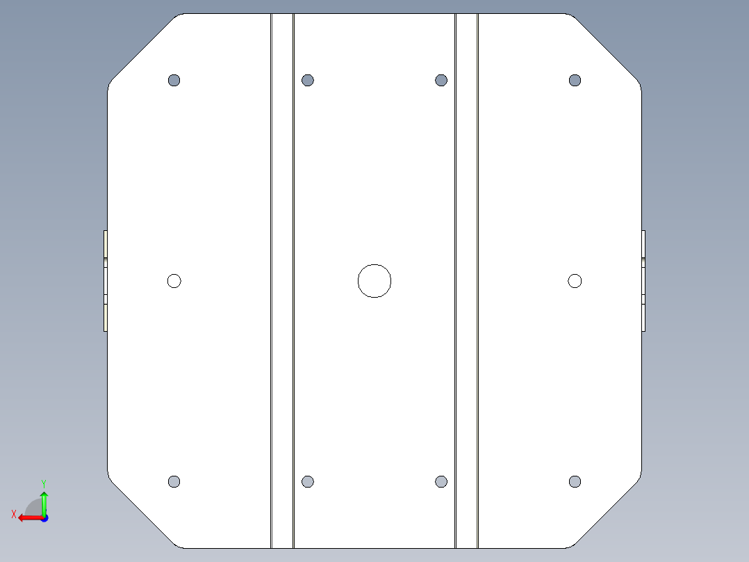 雙面基座1906,1907-3D多系列多零件图纸模型后视图