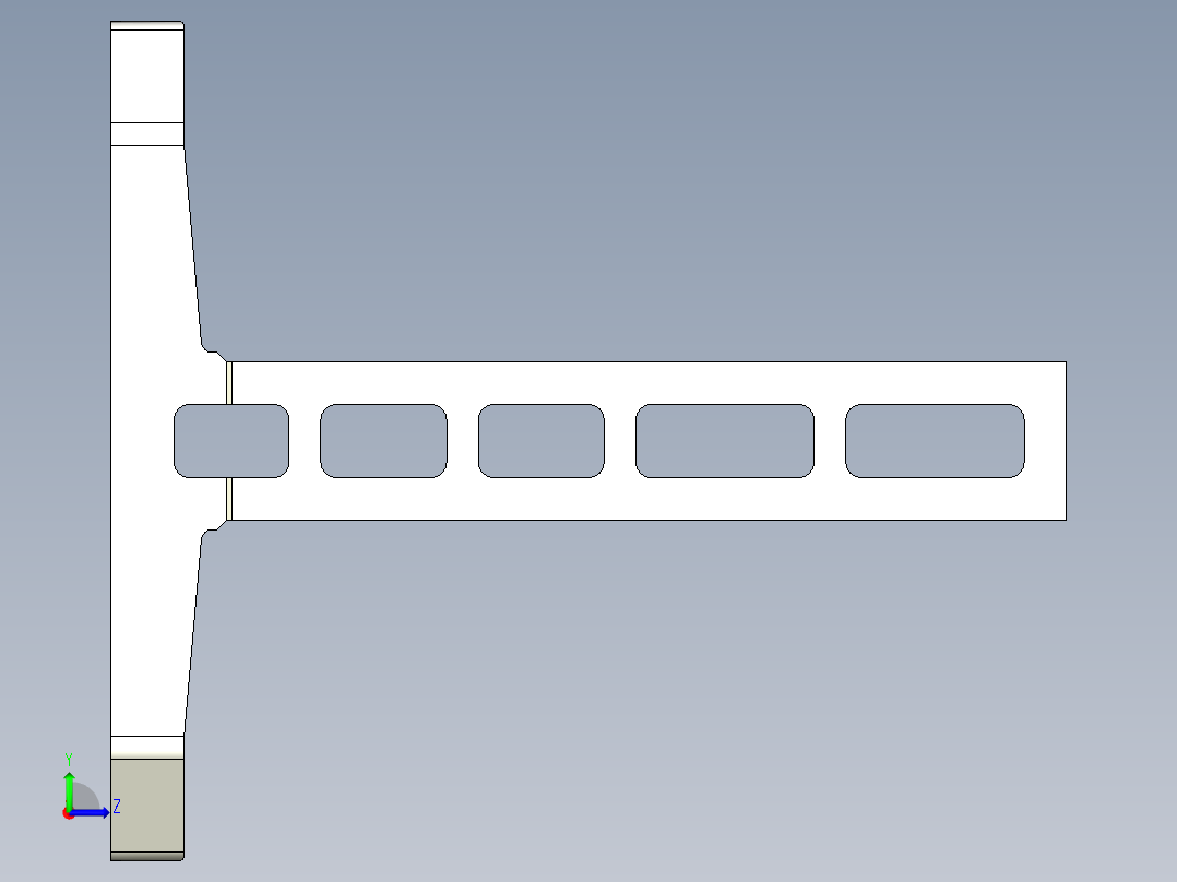 雙面基座1906,1907-3D多系列多零件图纸模型左视图