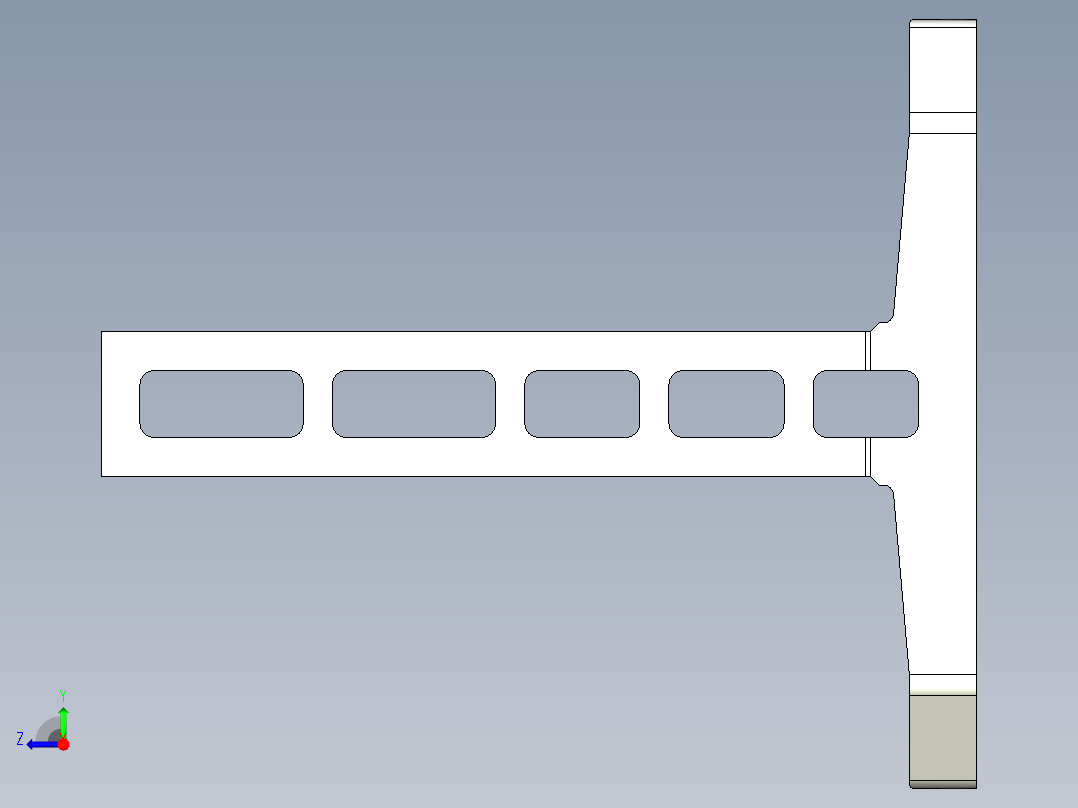 雙面基座1906,1907-3D多系列多零件图纸模型右视图