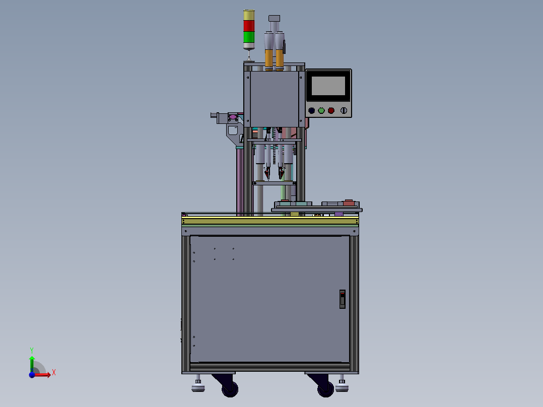 四轴锁螺丝机（sw22可编辑+工程图）前视图