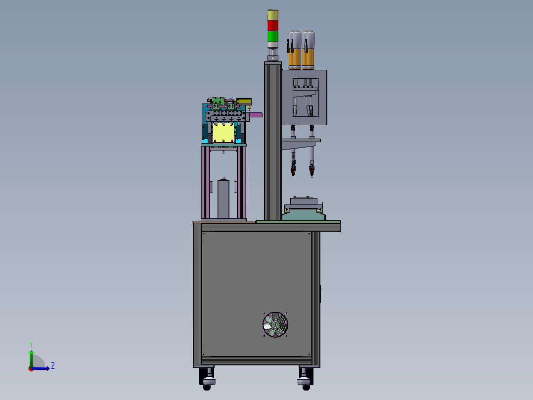 四轴锁螺丝机（sw22可编辑+工程图）左视图