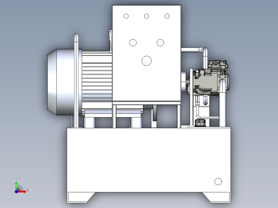 500 升液压动力组前视图