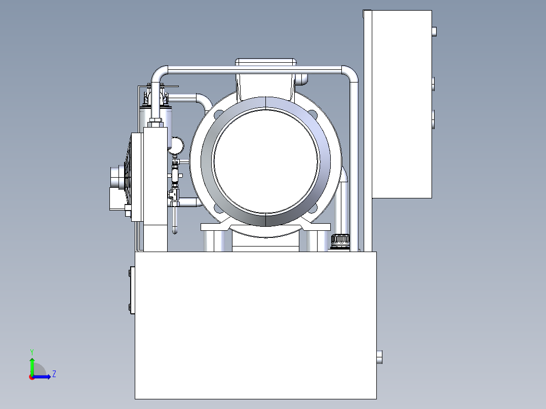 500 升液压动力组左视图