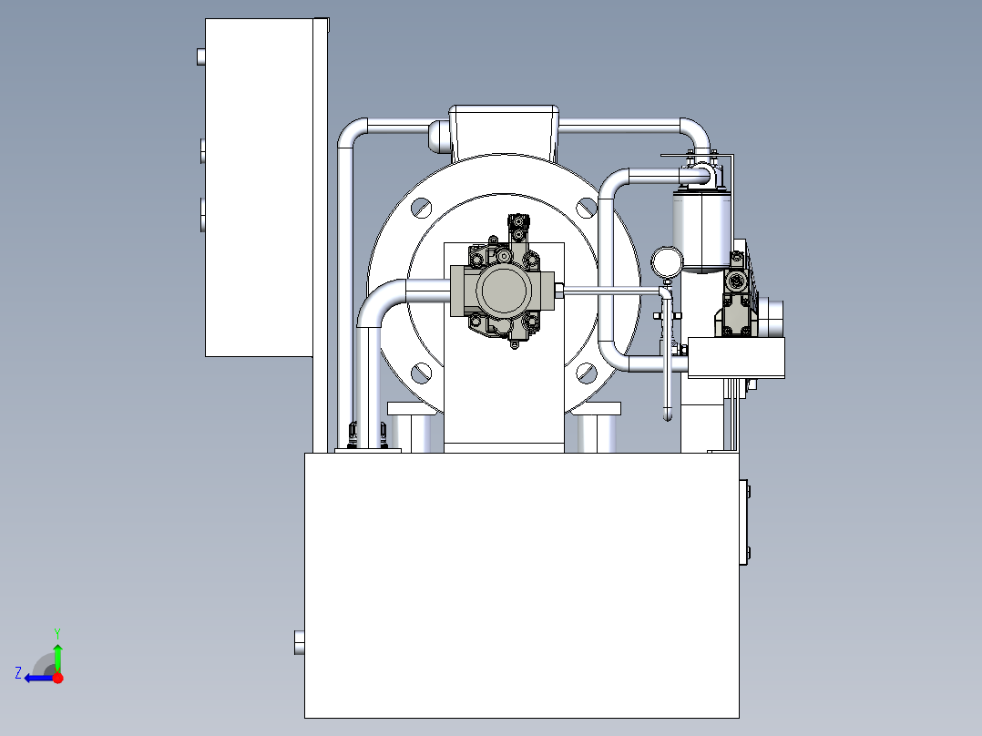500 升液压动力组右视图