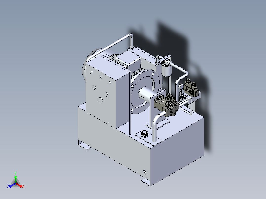 500 升液压动力组正等轴测图