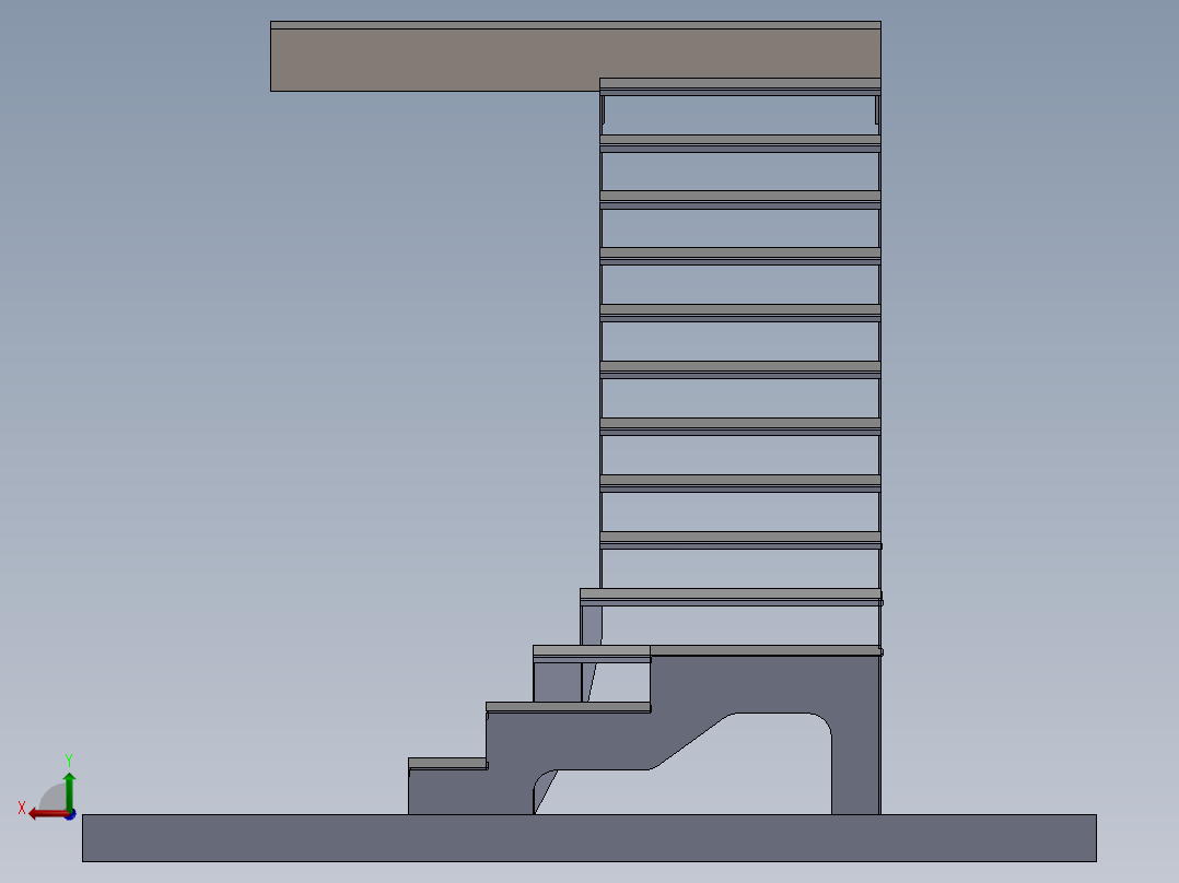 阁楼楼梯后视图