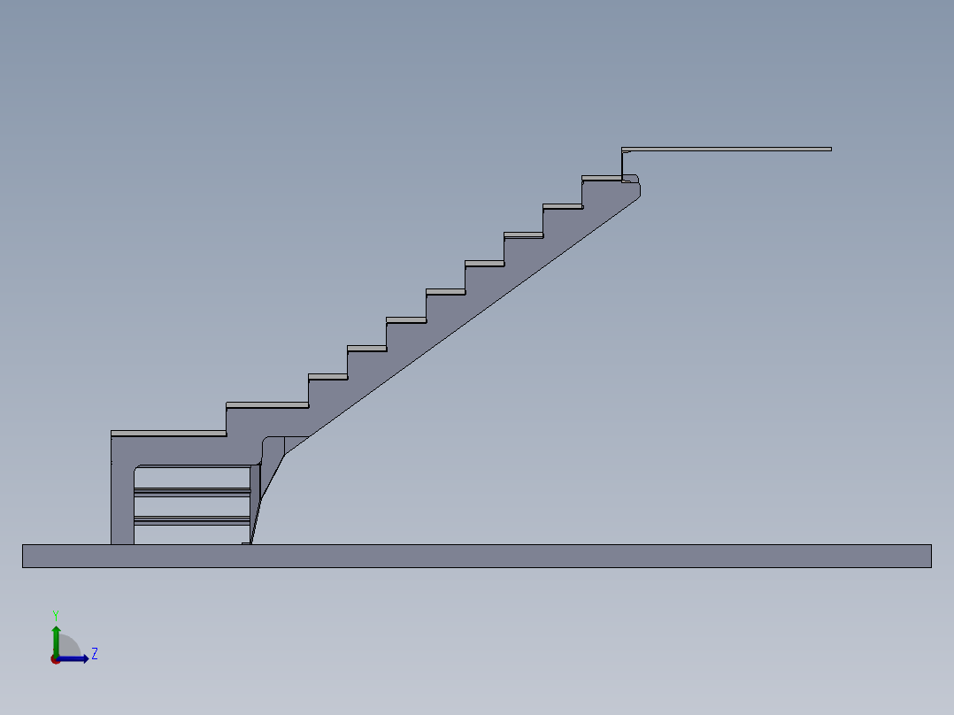 阁楼楼梯左视图