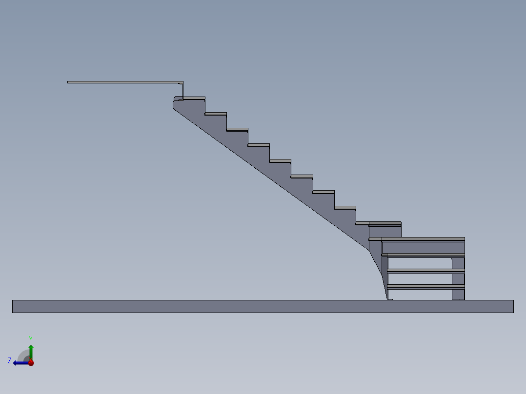 阁楼楼梯右视图