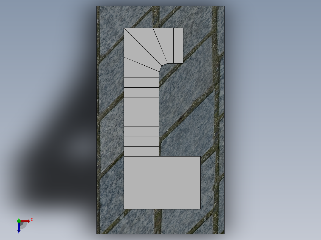 阁楼楼梯俯视图