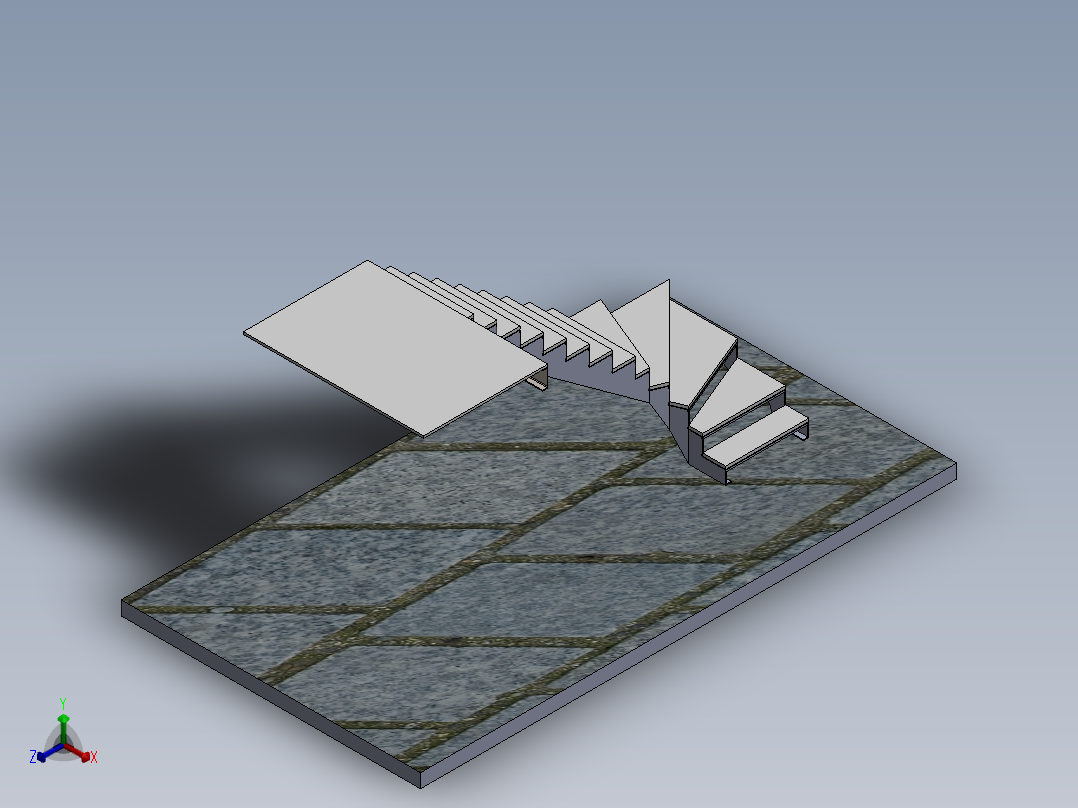 阁楼楼梯正等轴测图