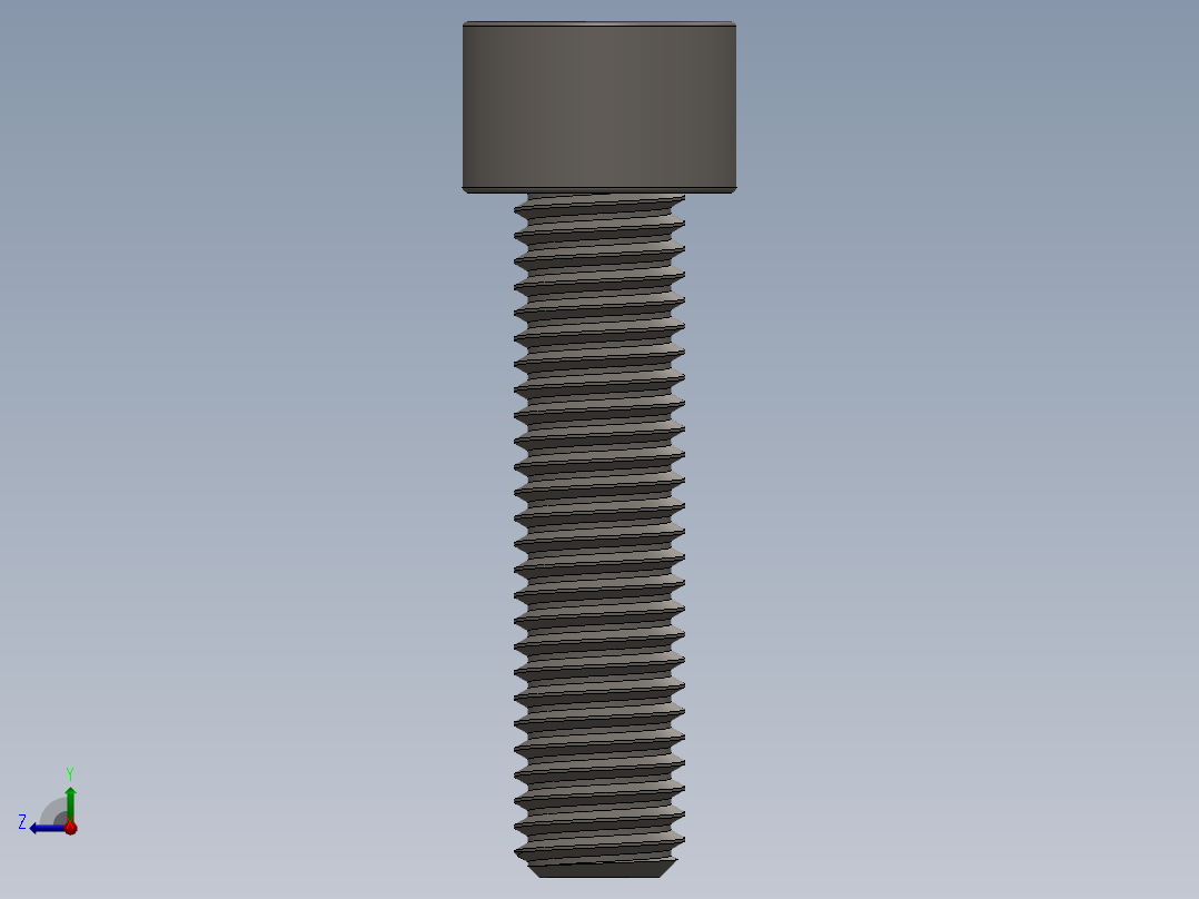 Screw_DIN_912_M10x40F_A2.SLDPRT公制内六角螺钉右视图