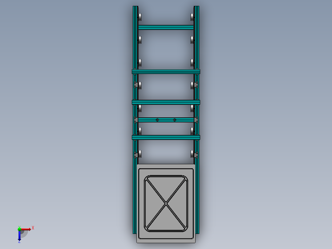 托盘检测机构-打包俯视图