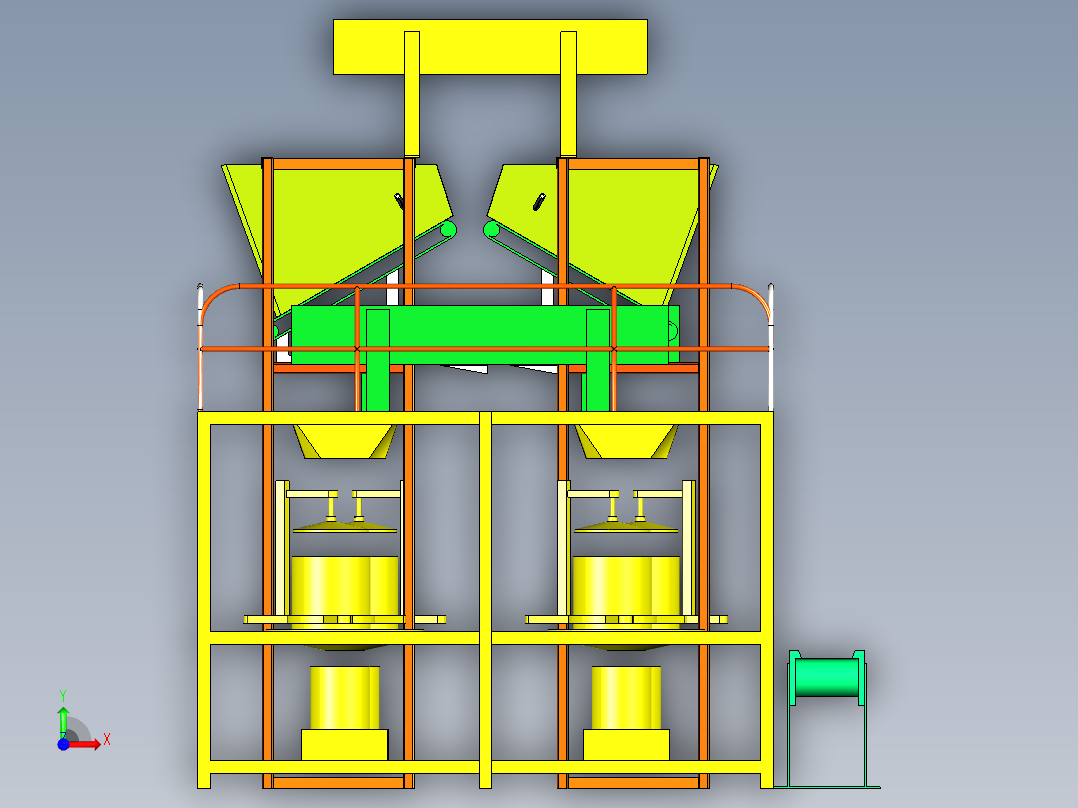 物料输送筛选机前视图