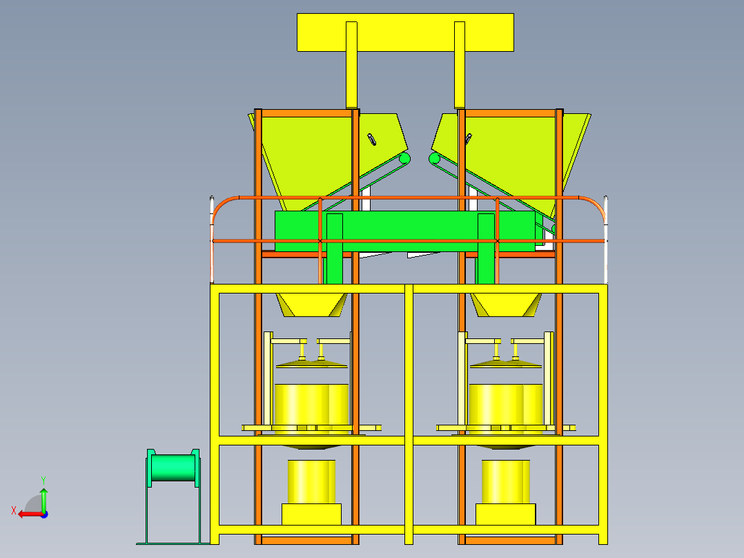 物料输送筛选机后视图