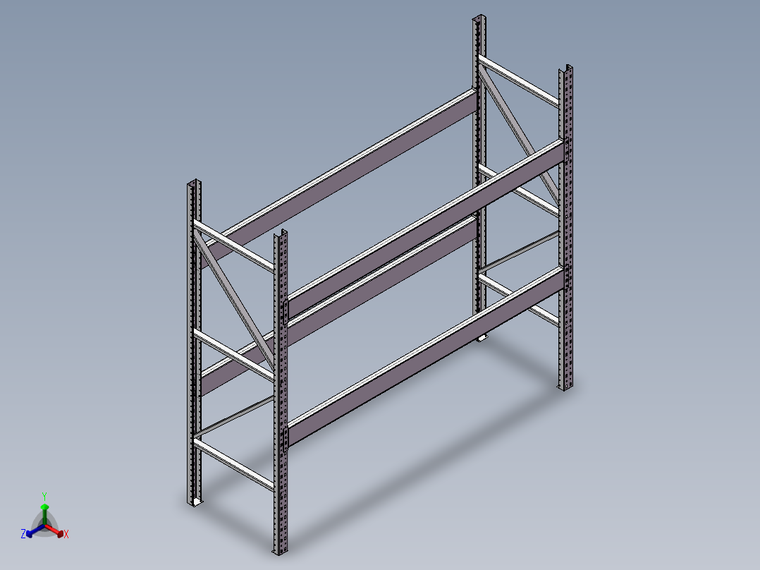 货架、重型货架2m正等轴测图