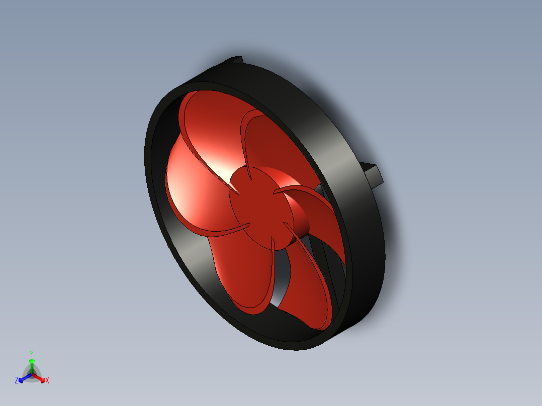 圆形cpu风扇11正等轴测图