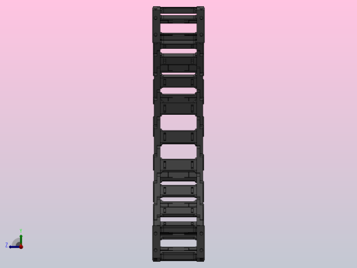 弯曲半径300内高60两侧打开型桥式拖链_DMD60BD-30-100-300R-35右视缩略图