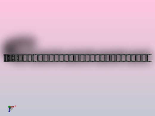 弯曲半径300内高60两侧打开型桥式拖链_DMD60BD-30-100-300R-35俯视缩略图