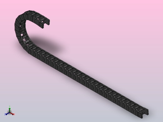 弯曲半径300内高60两侧打开型桥式拖链_DMD60BD-30-100-300R-35正等轴测缩略图