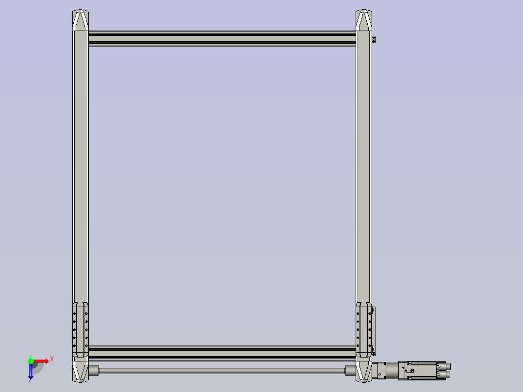 框型跨度双轨模组俯视图